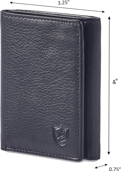 Wallet for Men Trifold Real Leather RFID Blocking Credit Card Case with ID Window in Gift Box...