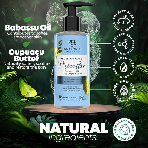 Facial Cleansing Micellar Water Makeup Remover FOR Women-Waterproof Makeup Remover Liquid Cleanser for Skincare - Eye Makeup Remover Face Cleanser...