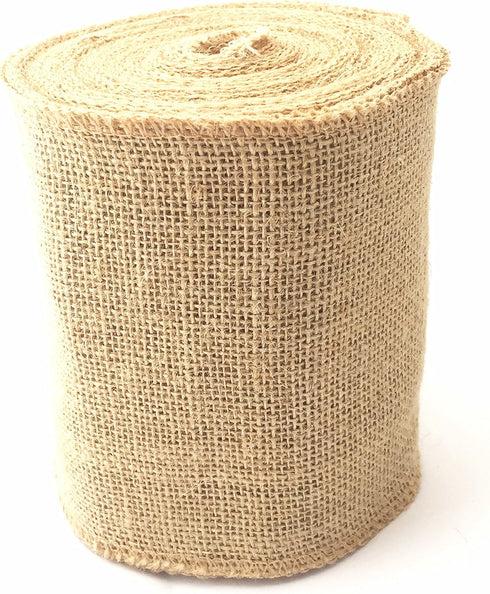 LWR CRAFTS Natural Burlap Ribbon 32 Feet (6")...