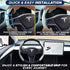 Econour Steering Wheel Cover Compatible with Tesla Model 3 2017 to 2023 and Model Y 2020 to 2023 | Non-Slip Carbon Fiber Steering Cover | Car Acce...