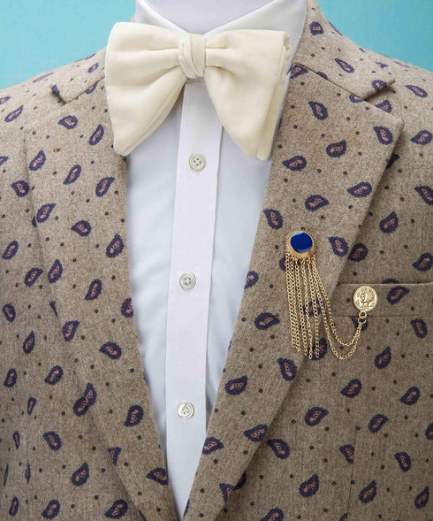 Lapel Pin Brooch for Men Enamel with Hanging Chains and Honorary Gold Coin Detailing Brooch Suit Stud, Shirt Studs Men's Accessories (Gold-Blue)...