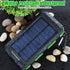 Solar Charger, 20000mAh Portable Outdoor Waterproof Solar Power Bank, Camping External Backup Battery Pack Dual 5V USB Ports Output, 2 Led Light F...