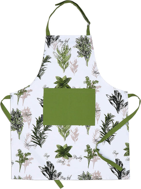 AMOUR INFINI Aprons for Women Adjustable Strap with Waist Ties Aprons for Baking, Cooking, Gardening Cotton Washable, Reusable Spring Apron (27.5 ...