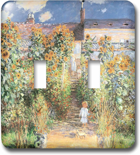 3dRose (lsp_126588_2) the Artists Garden At Vetheuil By Claude Monet, 1880 Double Toggle Switch...