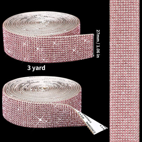 Self Adhesive Rhinestone Strips Diamond Bling Crystal Ribbon Sticker Wrap for Craft Jewel Tape Roll with 2 mm Rhinestones for DIY Car Phone Christ...