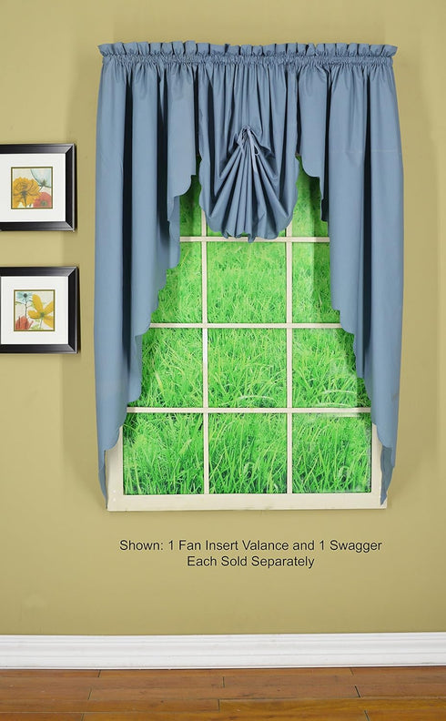 Today's Curtain, Orleans Scallop Curtain, Blue 63" Swagger Pair, 80" W x 63" L, Blue...