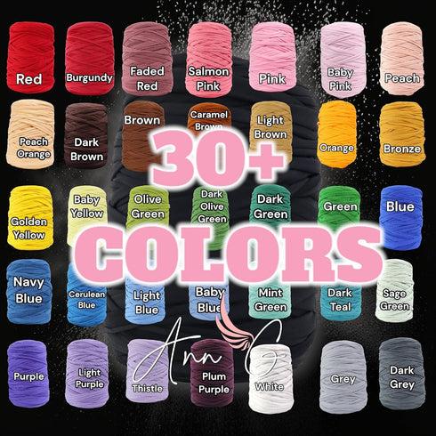 Ann G Premium T-Shirt Yarn, Super Soft Polyester, 300+ Feet, Durable, Non-Pilling, Consistent Color, Elastic (Orange)...