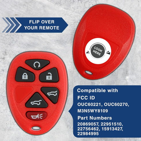 2X KeylessOption Key Fob Replacement for 2007 2008 2009 2010 2011 2012 2013 2014 Cadillac Escalade Chevrolet Chevy Suburban Tahoe GMC Yukon Remote...