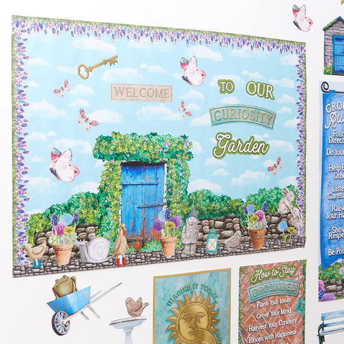 Eureka Curiosity Garden Welcome Classroom Bulletin Board Set for Teachers, 50 Pieces...