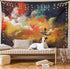 Ambesonne Fantasy Tapestry, Man on a Boat Floating Within Nebula Cloud in Vivid Colorful Psychedelic Background, Wide Wall Hanging for Bedroom Liv...