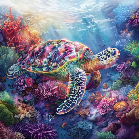 Ohhvvow Sea Turtle Diamond Art Painting Kits for Adults, Full Drill Diamond Dots Paintings for Beginners Round 5D Paint with Diamonds Pictures Gem...