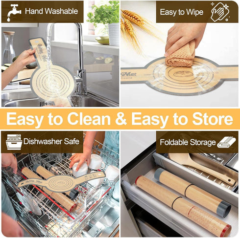 Silicone Bread Sling for Dutch Oven,Non-Stick & Easy to Clean Silicone Baking Mat,Reusable Bread Sling with Long Handles,4 PCS Sourdough Bread Bak...