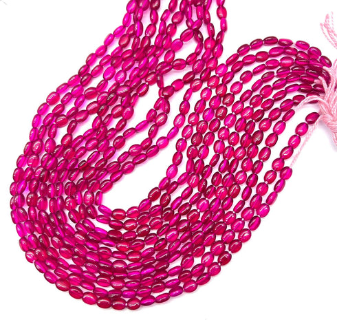 13.5 Inch 1 Strand Ruby Tourmaline Quartz 48 Pieces Approx Beads Size 7x5mm Shape Oval Cut Smooth Making, Beading & Craft Supplies 7$ST03D04...