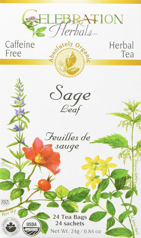 CELEBRATION HERBALS Sage Leaf Organic 24 Bag, 0.02 Pound...