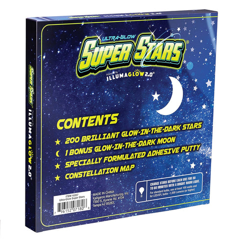 Glow in The Dark Stars - Includes Installation Material and Constellation Guide, 200 Glowstars and Bonus Moon, Only Glow Stars Stickers Powered by...