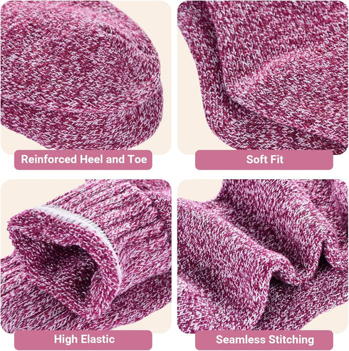 5 Pairs Wool Socks - Warm Wool Socks For Women/Men, Super Soft Crew Socks Boot Socks, Thick Knit Cozy Socks...