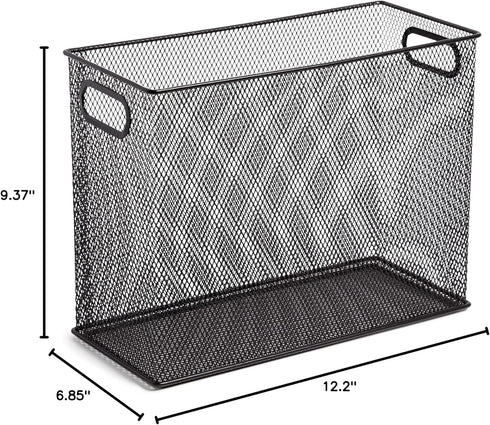 U Brands Mesh Steel Desktop Hanging File Holder, Letter Size, 12.4" x 9.53" x 5.5", Black - 457U00-06...