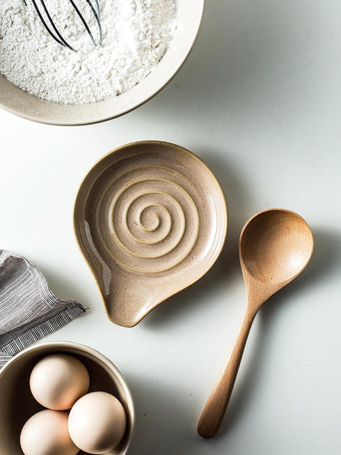 Spoon Holder, Porcelain Cooking Spoon Rest for Stove Top, Large Utensil Rest for Spoons, Ladles, Tongs, Spatula or Kitchen Counter Farmhouse Cooki...