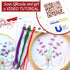 Embroidery Kit for Beginners 'Lavender' - Fun Starter Kit for Hand Embroidery with Stamped Pattern, Pre-Sorted Floss and Bamboo Hoop - for Adults ...