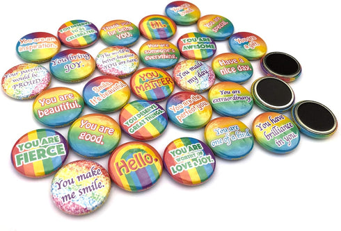 Love Saves Lives Mini Magnets - Rainbow Edition (1" Magnets, 30 Piece Set)...