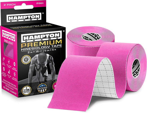 Hampton Adams | As Seen on Shark Tank | Elastic Kinesiology Tape (2-Pack) | Uncut Athletic Tape Supports & Protects Muscles Knees Shoulders & Plan...