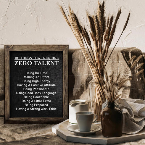 Posterizer 1 pcs-10 Things That Require Zero Talent-Motivational & Inspirational Art-Gift for Men Women Entrepreneur Teens - Decor for Home & Offi...