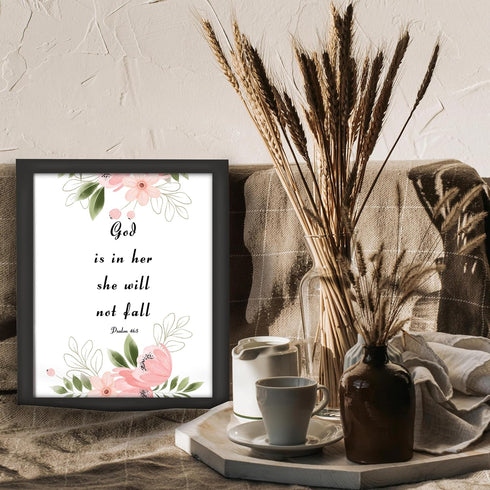 Posterizer 1 pcs-God is Within Her-Bible verse-Religious Posters-Motivational & Inspirational Art-Gifts for Christians-Gift for Daughter, Son, Kid...