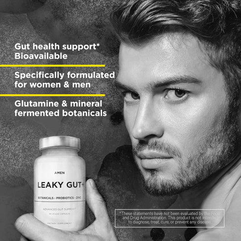 Amen Leaky Gut Supplement - Advanced Formula with Bioavailable L Glutamine, Zinc, Turmeric, DGL Licorice Root - Marshmallow Root - Probiotics & Fe...