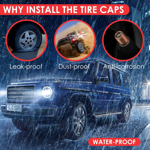 Red Auto Tire Valve Stem Caps: Tire Air Pressure Caps, Universal Schrader Valve Cap for Car Bike Truck Motorcycles...