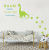 Dinosaur Wall Decal, Roar Means I Love You in Dinosaur with Footprints, Vinyl Stickers for Baby Boys, Kids Bedroom Wall Decor, Nursery Decoration,...