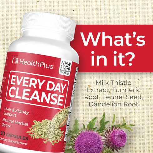 Health Plus Every Day Cleanse Health Supplement, 90 Capsules, 30 Servings...