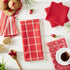 DII Assorted Woven Kitchen Set, Dishtowel, 18x28, Dishcloth, 13x13, Red, 5 Piece...