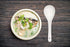 Kslong Pure White Ceramic Soup Ladle - Bone China Big Ladle, Deep Porcelain Flatware, Asian Soup Tureen Spoon 9.4" x 3" Scoops for Household Purpo...