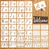Letter Stencils for Painting on Wood - 40 Pack Alphabet Letter Number Stencil Templates with Signs in Multiple Fonts - Stencils for Crafts Reusabl...