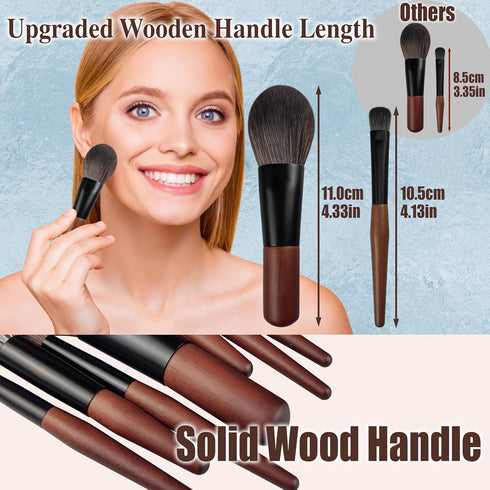 Travel Makeup Brush Set with Case, Mini Makeup Brushes Set for Powder, Foundation, Eyeshadow, Lip, Highlight, Blush & Concealer, 10 Pcs Travel Siz...