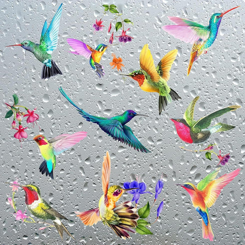 20 Pieces Large Size Hummingbird Window Hummingbird Decals for Windows Anti-Collision Window Clings Decals to Prevent Bird Strikes on Glass Non Ad...