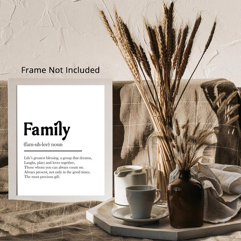 Posterizer 1 pcs-family definition wall poster-Artistic Word Art-Typography Art-Gift for Men Women Entrepreneur Teens - Gift for Moms-Living Room ...