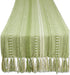 DII Farmhouse Braided Stripe Table Runner Collection, 15x72 (15x77, Fringe Included), Antique Green...