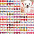 100pcs Pet Dog Bows, Bulk Dog Hair Accessories Bows with Rubber Bands 1.37x0.98 inch, Handmade Yorkie Dog Hair Grooming Small Size Bows, Mix Puppy...