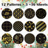 12" Christmas Pattern Paper & Sticker Kit Black Gold Scrapbook Premium Specialty Paper Double-Sided 12"x12" with 12 Designs 36 sheets for Scrapboo...