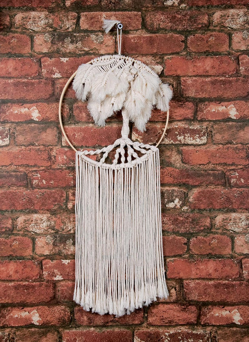 Solid Oak Macrame Wall Hanging Tree...