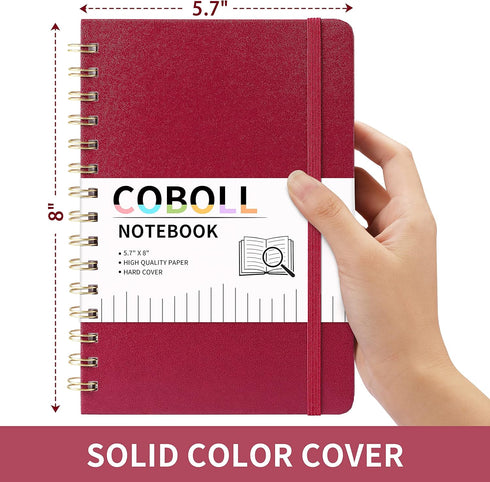 Ruled Notebook/Journal - Notebooks with Hardcover and Premium Thick Paper, 8" x 5.7" (exclusive of spirals), College Ruled Spiral Notebook/Journal...