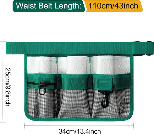 Garden Apron for Women, Adjustable Tool Belt with 8 Pockets - Heavy Duty Oxford Work Belt for Gardening, Construction (Green)...