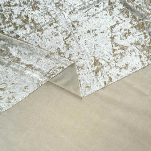 Crushed Velvet Velour Fabric by The Yard Continuous Solid Color Draping Fabric for Wedding Party Backdrop (Khaki)...