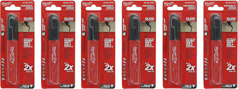 Milwaukee 48-22-3103 Inkzall Chisel Tip Multi Surface Jobsite Marker w/Water, Oil, and Dust Resistance, 6 Pack...