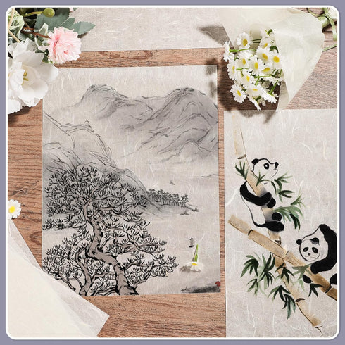 120 Sheets A4 Mulberry Paper Sheets Natural Fiber Rice Paper 8.5 x 11in Decoupage Paper Decorative Paper Tissue Paper for DIY Crafts, Calligraphy,...