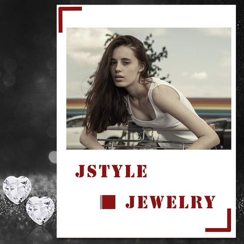 Jstyle 12Pairs Clear Plastic Stud Earrings for Women Acrylic Post Star Heart Rhinestone Ear Studs Piercing Retainers...