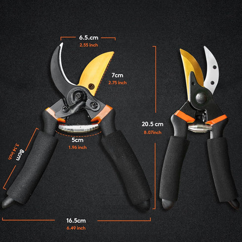 Bypass Pruning Shears for Garden - Effortless Pruning Shears for Grapevines, Bonsai Gardens - Trim Tree Branches and Flowers with Ease, with SK5 S...