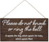Baby sleeping sign for front door - Please do not knock or ring the bell, it upsets the dog, which upsets the baby, which upsets mom - No soliciti...