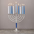 Rite Lite Classic Chanukah Menorah with Hammered Accents with Black & Silver - Hanukah Menorah (Blue & Silver)...